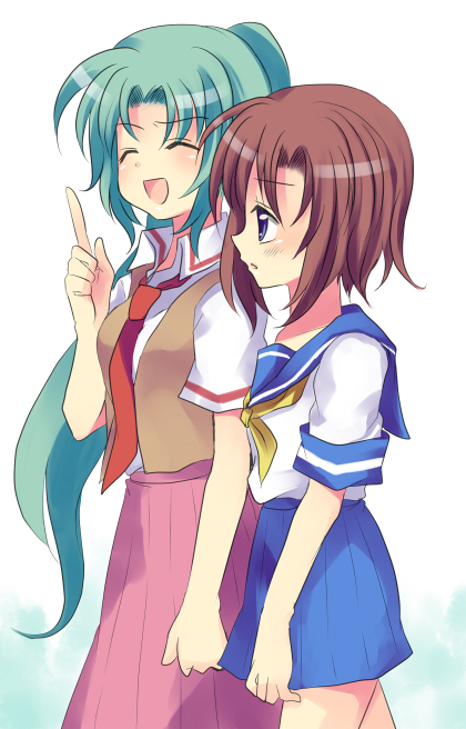 ryuuguu rena and sonozaki mion (higurashi no naku koro ni) drawn by subaru_(yachika)