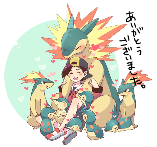 ethan, cyndaquil, typhlosion, and quilava (pokemon and 1 more) drawn by xichii