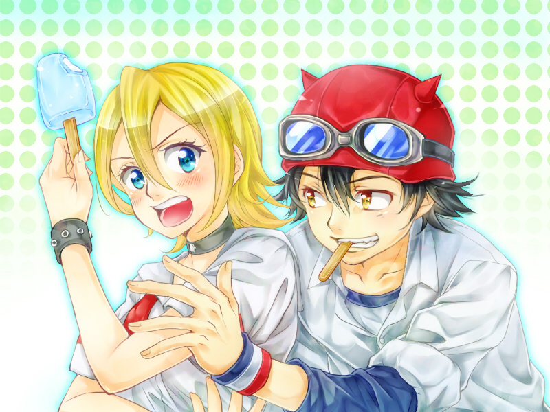 onizuka hime and fujisaki yuusuke (sket dance) drawn by koromo_(ttksymk)