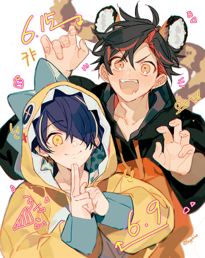 sengoku shinobu and nagumo tetora (ensemble stars!) drawn by sapphire_(nine)
