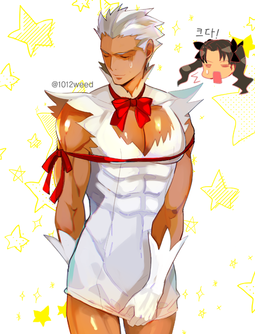 tohsaka rin, archer, and hestia (fate and 2 more) drawn by weed_(astarone)