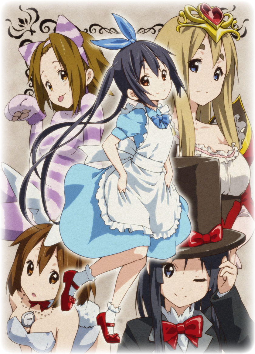 akiyama mio, nakano azusa, hirasawa yui, tainaka ritsu, kotobuki tsumugi, and 4 more (k-on! and 1 more) drawn by errant