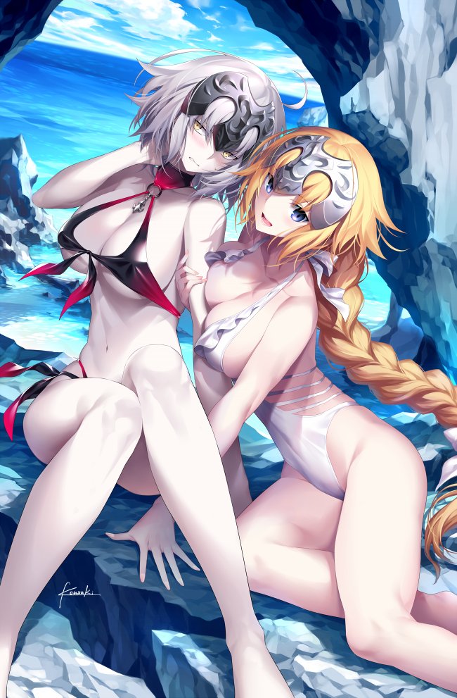 jeanne d'arc alter and jeanne d'arc (fate and 1 more) drawn by kousaki_rui