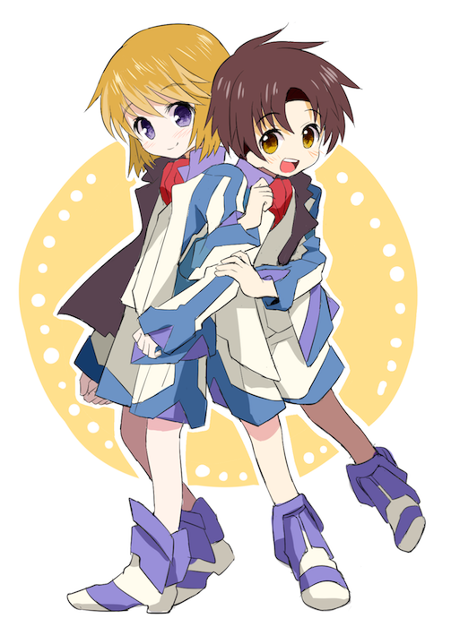 minashiro soushi and makabe kazuki (soukyuu no fafner) drawn by sakaki_tsui