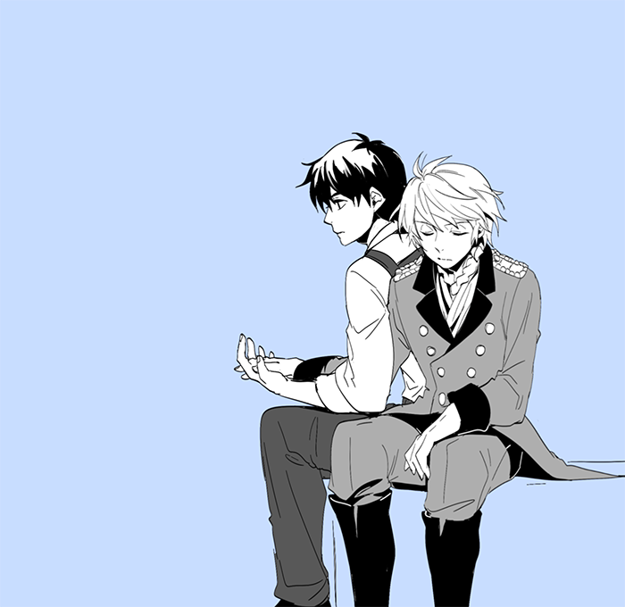 slaine troyard and kaizuka inaho (aldnoah.zero) drawn by daho