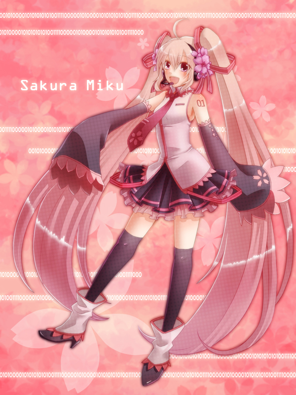 hatsune miku and sakura miku (vocaloid) drawn by tsuitachi