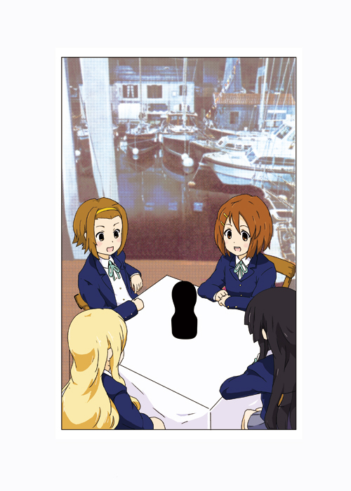 akiyama mio, hirasawa yui, tainaka ritsu, and kotobuki tsumugi (k-on! and 3 more) drawn by setsuson