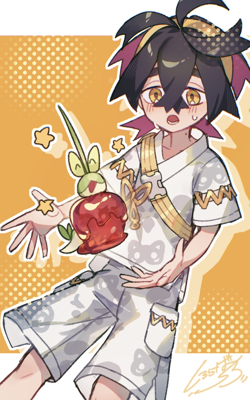 kieran and dipplin (pokemon and 1 more) drawn by shiroraba
