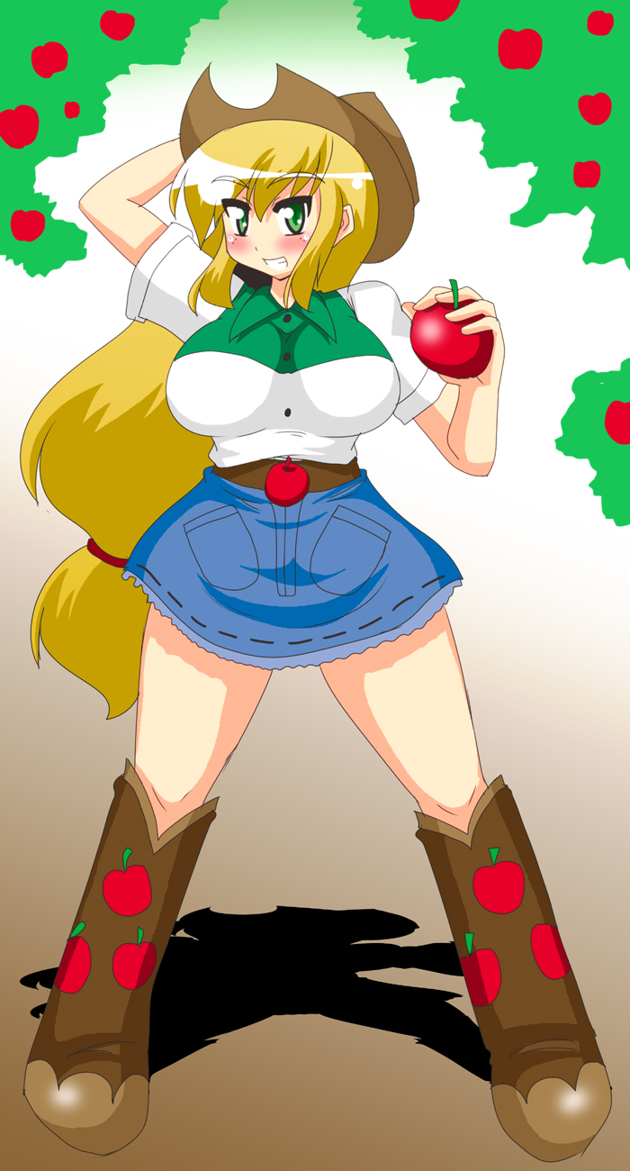 applejack (my little pony and 2 more) drawn by akasode_(tyaramu)