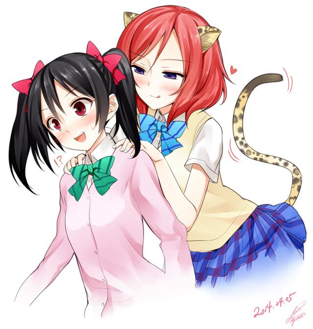 nishikino maki and yazawa nico (love live! and 1 more) drawn by suzume_miku
