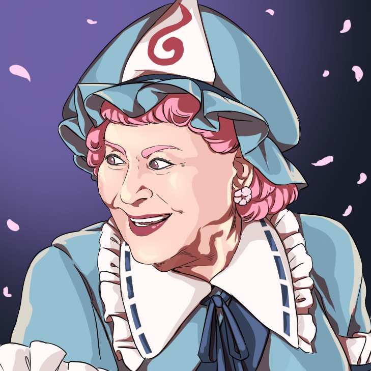 saigyouji yuyuko and carmen salinas (touhou and 1 more) drawn by mefomefo