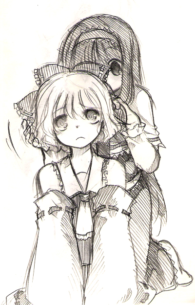 hakurei reimu and alice margatroid (touhou) drawn by kumatohigurasi