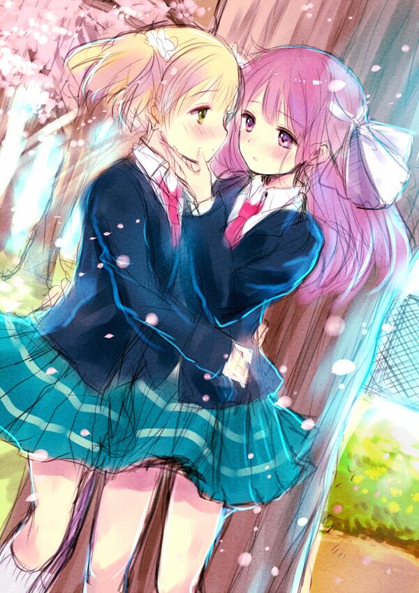 takayama haruka and sonoda yuu (sakura trick) drawn by hanekoto