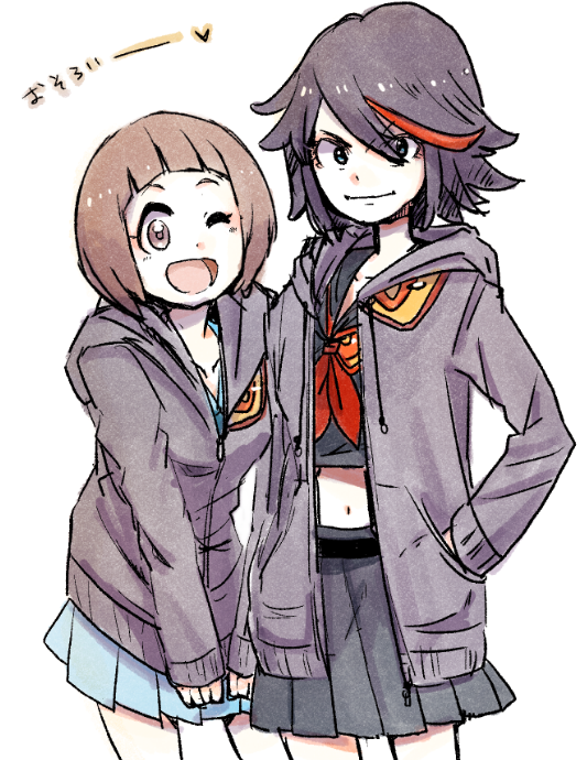 matoi ryuuko, senketsu, and mankanshoku mako (kill la kill) drawn by dai_(mebae16)