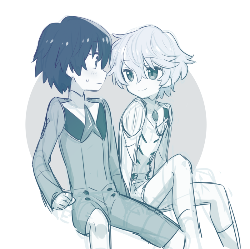 hiro and nine alpha (darling in the franxx) drawn by mt.somo