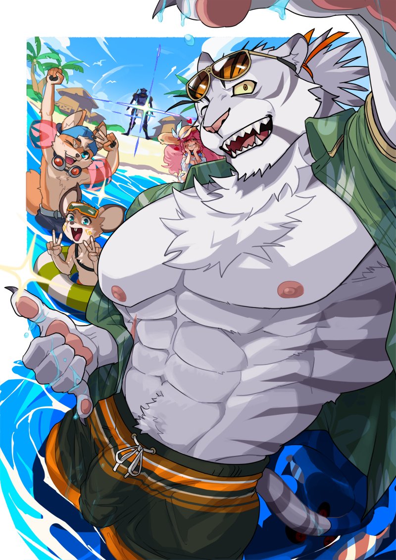 nimbus, sven, lou, zantetsu, and souvi (world flipper) drawn by absol_(dkqthf)
