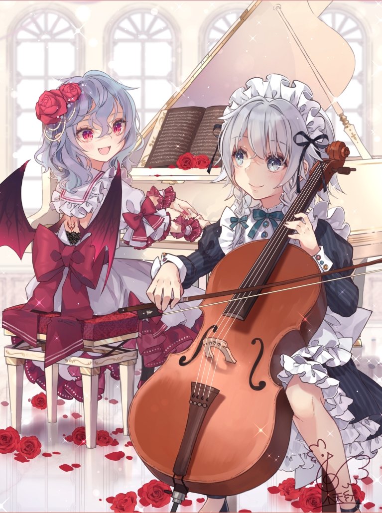 remilia scarlet and izayoi sakuya (touhou) drawn by toutenkou
