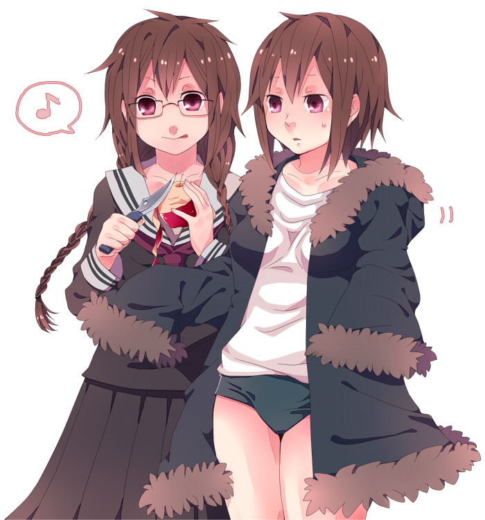 orihara mairu and orihara kururi (durarara!!) drawn by niwako