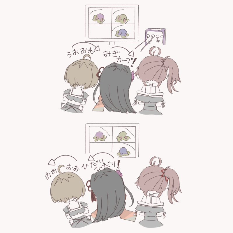 seike tomoyo, kurokawa nadi hanna, and nagasaka maho (kirby and 2 more) drawn by nogamo
