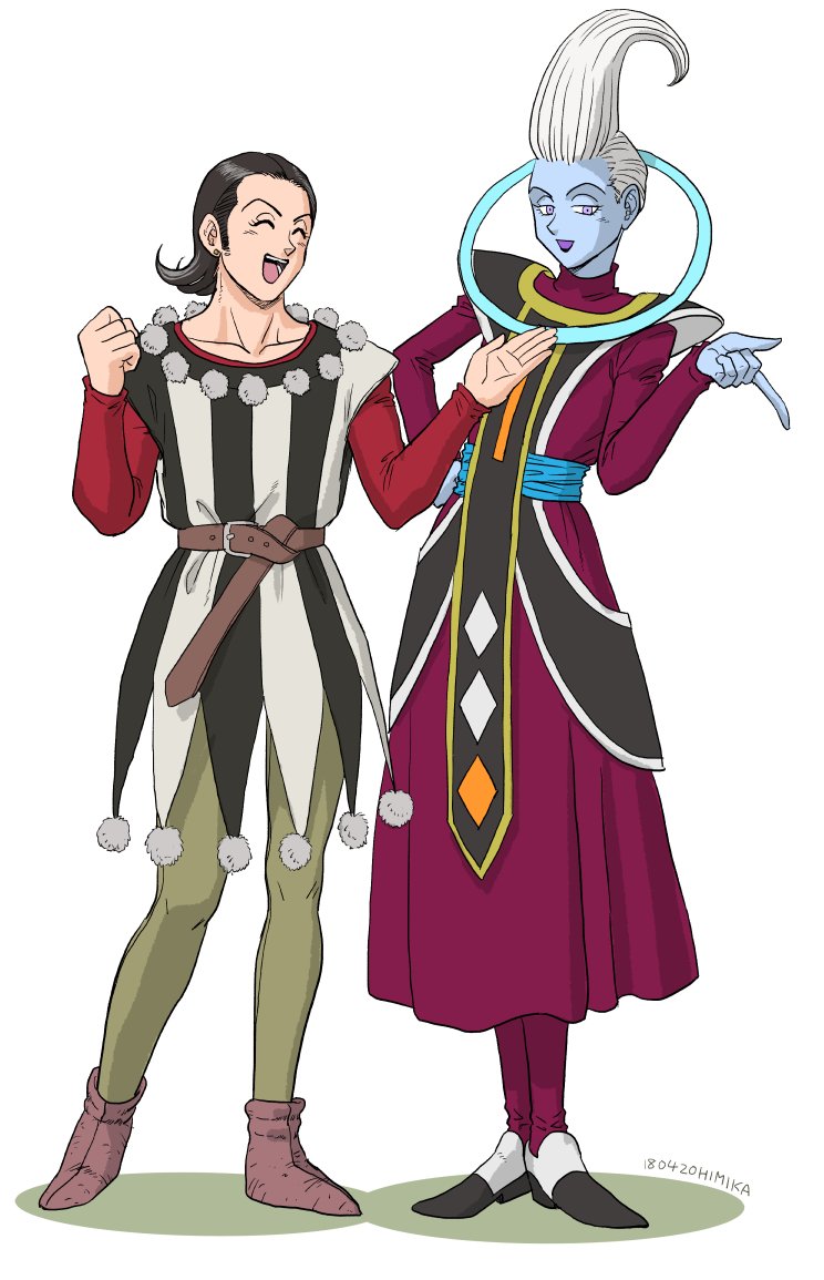 sylvia and whis (dragon ball and 3 more) drawn by shinobibe_himika