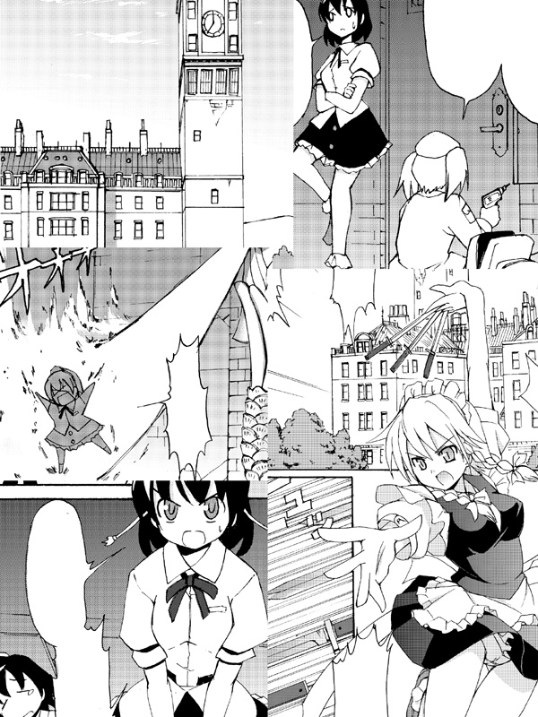 izayoi sakuya, shameimaru aya, and kawashiro nitori (touhou) drawn by seo_tatsuya