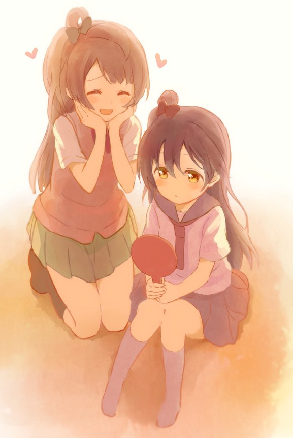 sonoda umi and minami kotori (love live! and 1 more) drawn by cora_stt