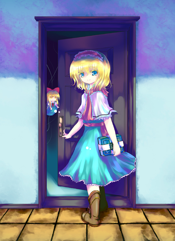 alice margatroid and shanghai doll (touhou) drawn by 23_(candy_chapus)