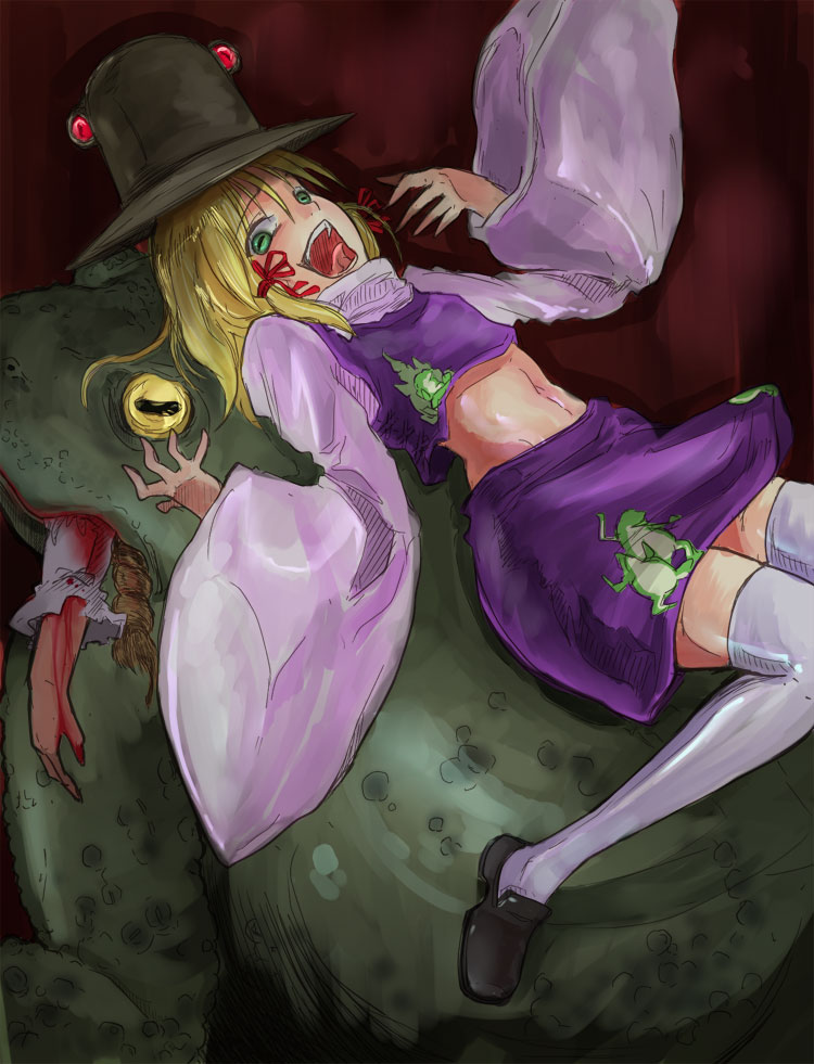 moriya suwako, yasaka kanako, and pyonta (touhou) drawn by carrier_(pixiv)