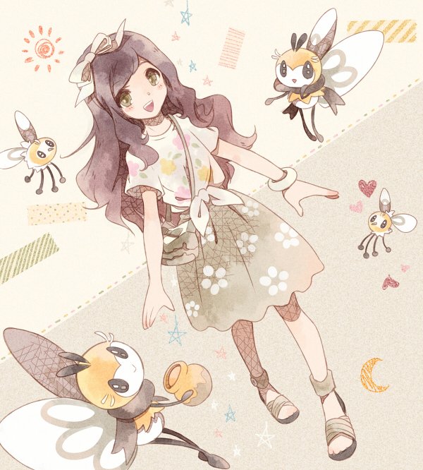 selene, cutiefly, and ribombee (pokemon and 1 more) drawn by atom_(@tom)