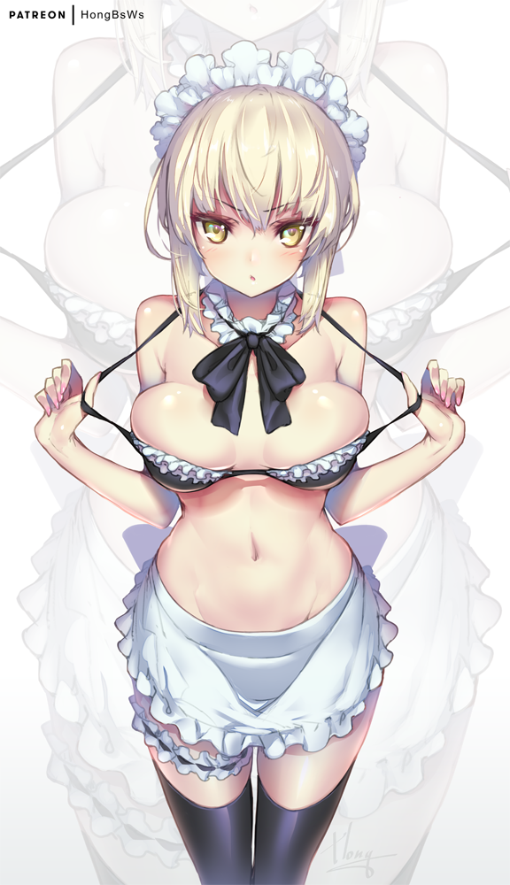 artoria pendragon and saber alter (fate and 1 more) drawn by hong_(white_spider)