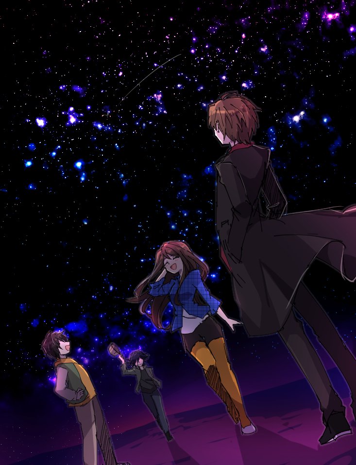 kadoya tsukasa, hikari natsumi, kaitou daiki, and onodera yuusuke (kamen rider and 1 more) drawn by yoshino_(gunform)