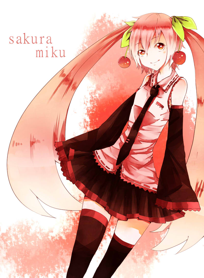 hatsune miku and sakura miku (vocaloid) drawn by halto_(citrus)