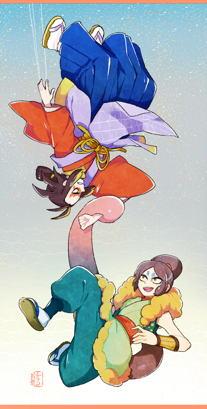 oogama and tsuchigumo (youkai watch and 1 more) drawn by l_hakase