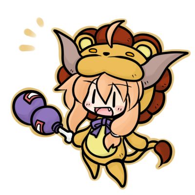 artoria pendragon, ibuki suika, and saber lion (touhou and 3 more) drawn by yanagi_(nurikoboshi)