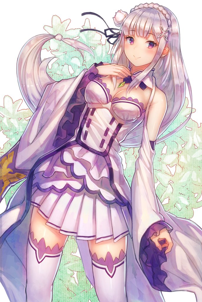 emilia (re:zero kara hajimeru isekai seikatsu) drawn by urokoda