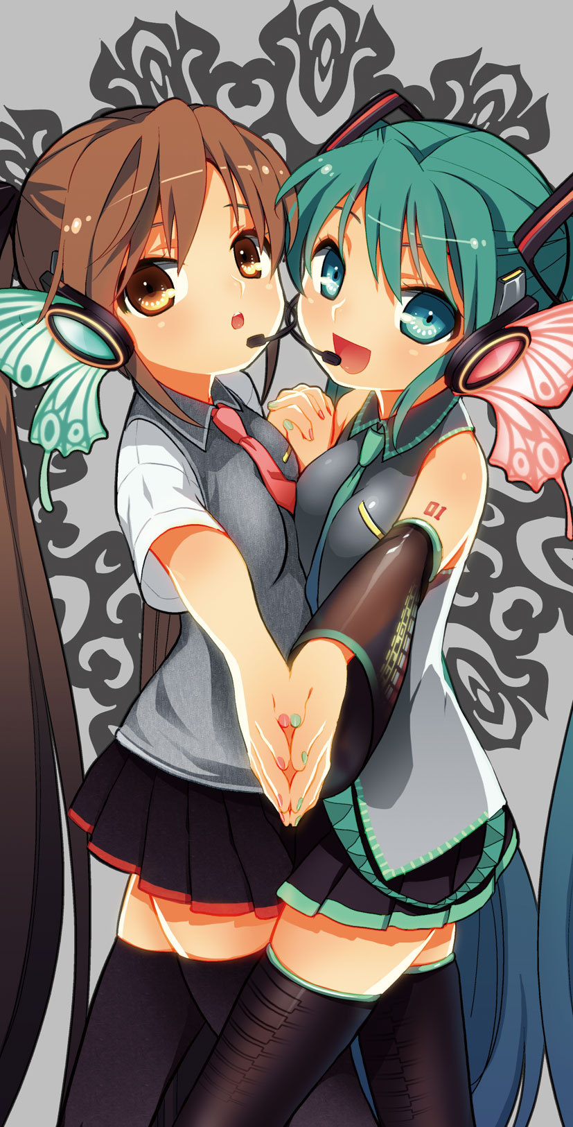 hatsune miku (vocaloid and 1 more) drawn by mao_yu