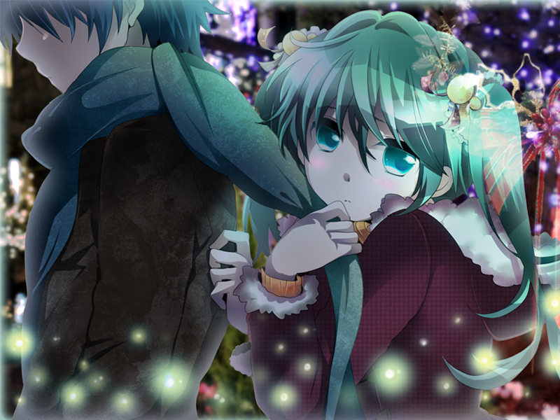 hatsune miku and kaito (vocaloid) drawn by mariwai_(marireroy)