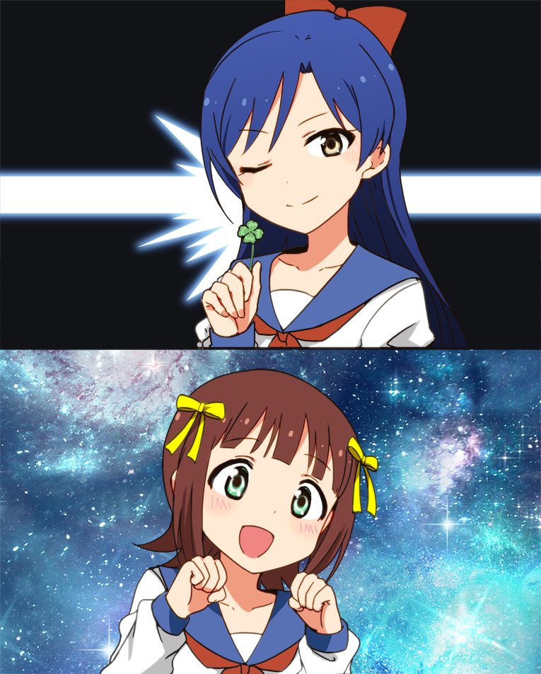kisaragi chihaya, amami haruka, popuko, pipimi, imai asami, and 1 more (idolmaster and 1 more) drawn by kidachi