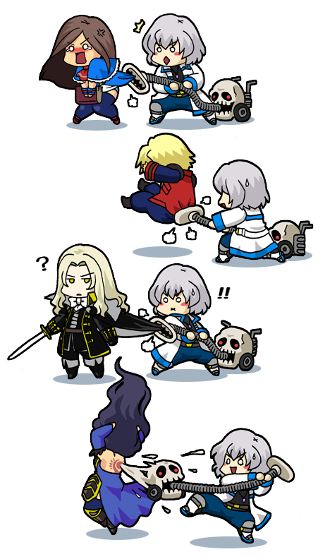 charlotte aulin, alucard, shanoa, jonathan morris, and soma cruz (aria and 5 more) drawn by jinny