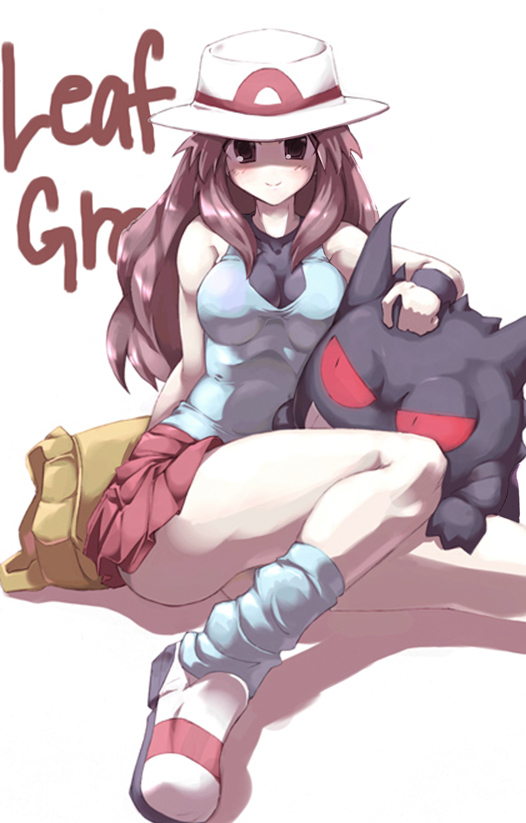 leaf and gengar (pokemon and 1 more) drawn by tokyo_(great_akuta)