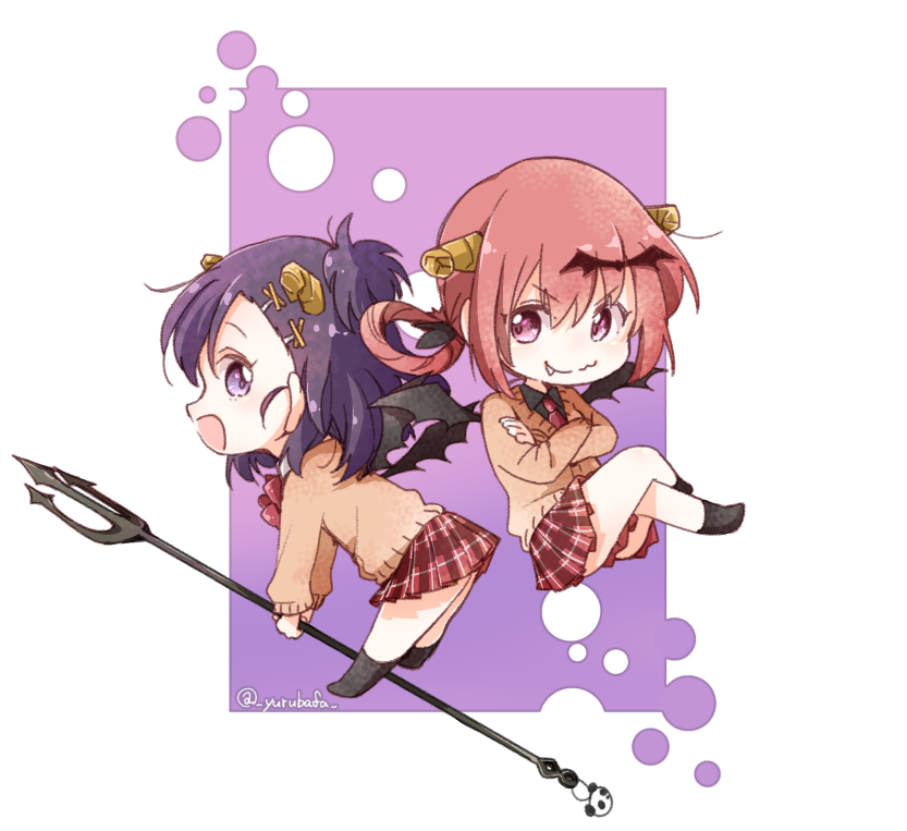 satanichia kurumizawa mcdowell and vignette tsukinose april (gabriel dropout) drawn by bafarin