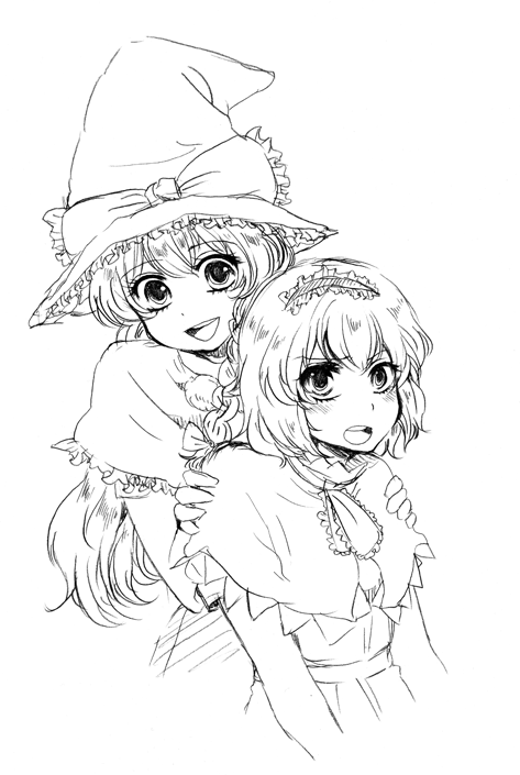kirisame marisa and alice margatroid (touhou) drawn by yamamoto_(pixiv517964)