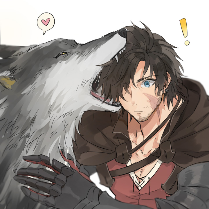 clive rosfield and torgal (final fantasy and 1 more) drawn by mintgreen0913