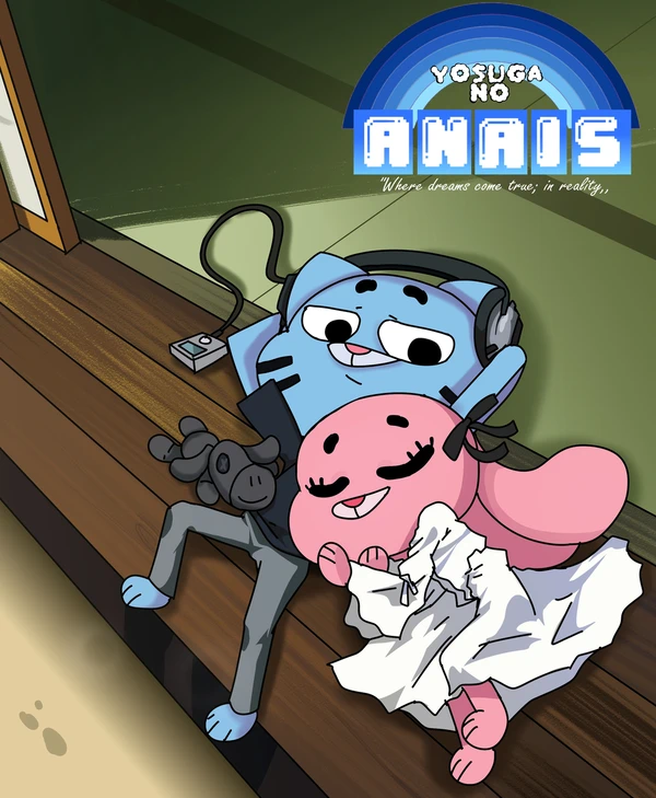 gumball watterson and anais watterson (yosuga no sora and 1 more) drawn by drawskeiichi