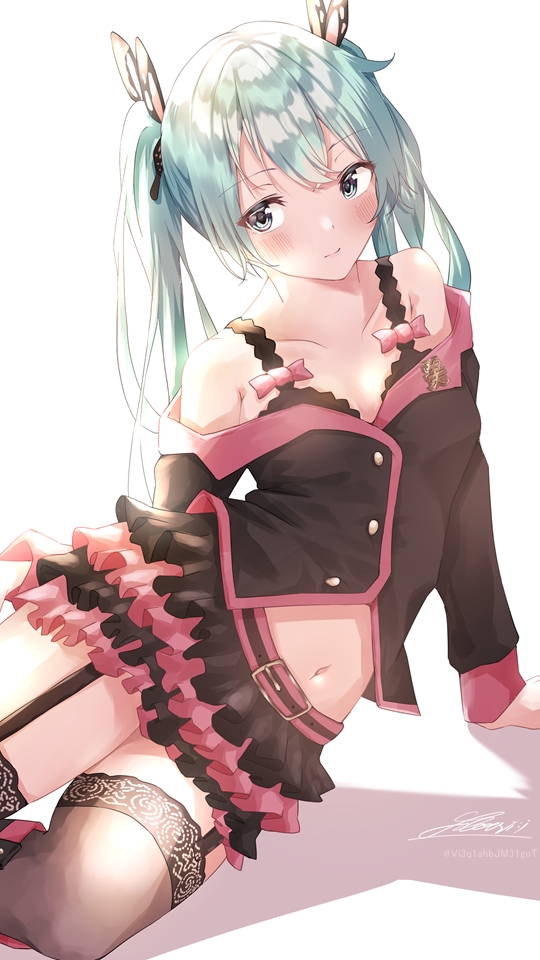 hatsune miku (vocaloid and 1 more) drawn by shirubaa