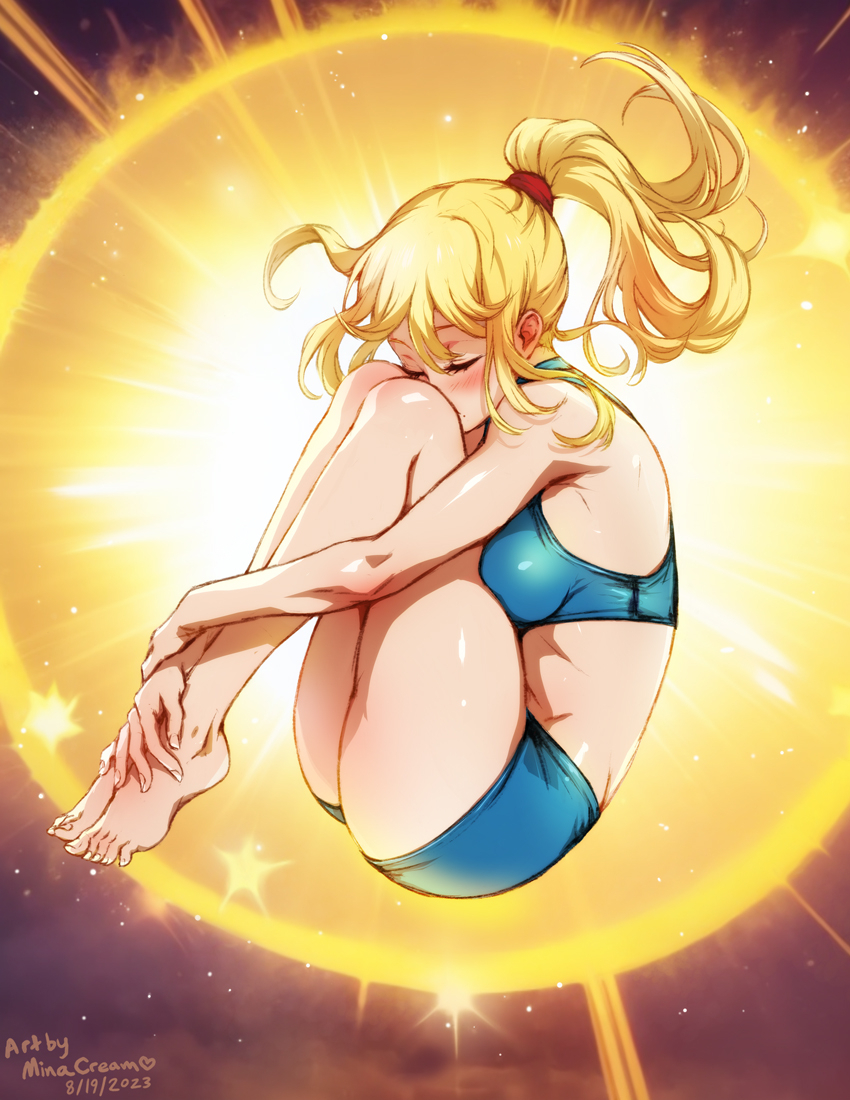 samus aran (metroid and 1 more) drawn by mina_cream