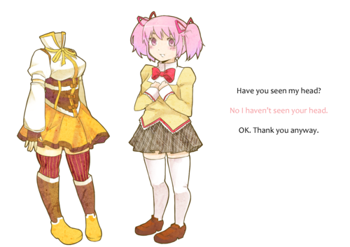 kaname madoka and tomoe mami (mahou shoujo madoka magica and 1 more) drawn by goldfishu