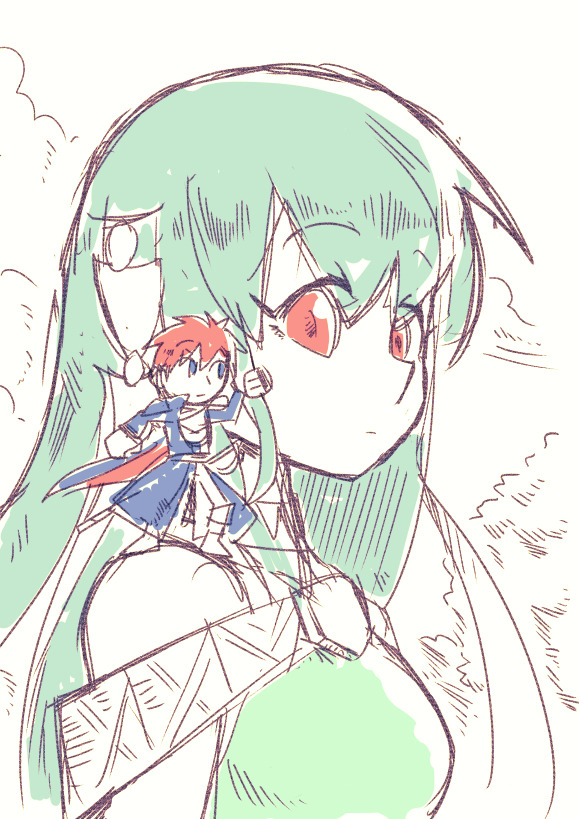 ninian and eliwood (fire emblem and 1 more) drawn by setz