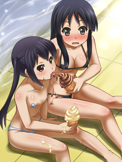 akiyama mio and nakano azusa (k-on!) drawn by awa