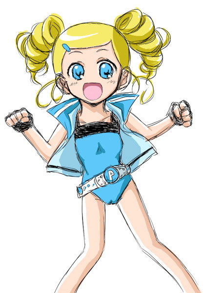 goutokuji miyako and rolling bubbles (powerpuff girls z) drawn by flo_(guilty_hearts)